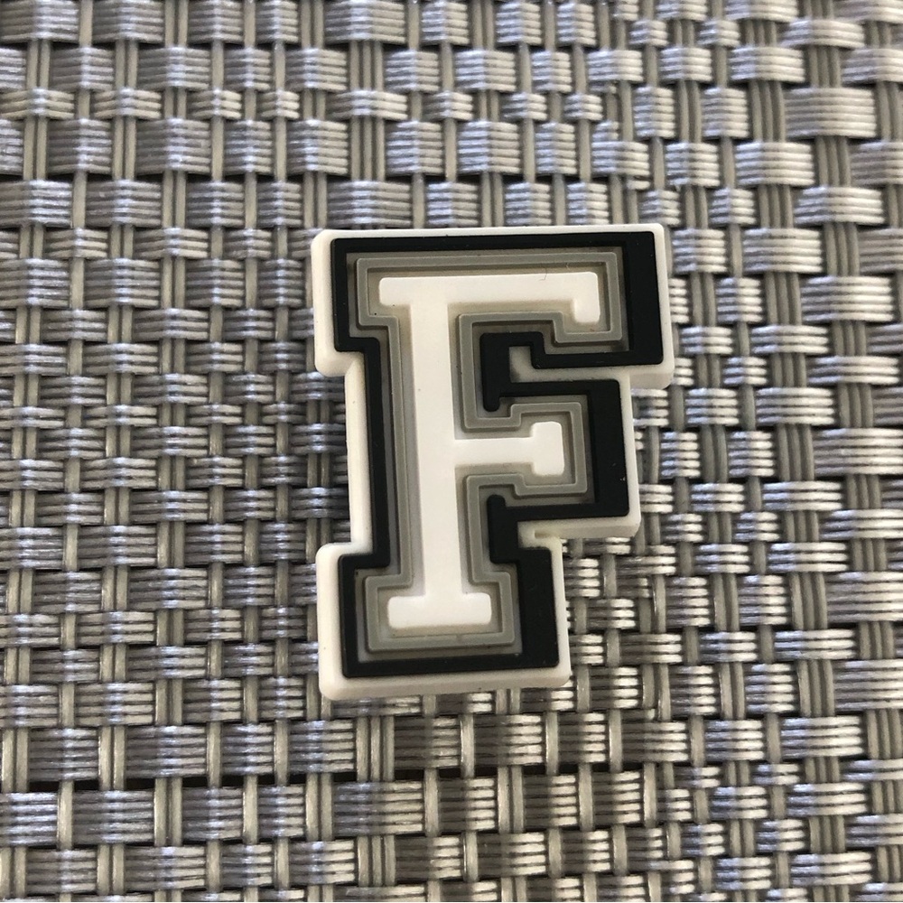 10/$13 Letter F Shoes Charm/Jibbitz
